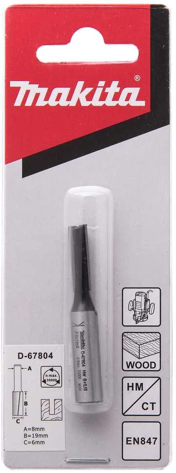 Makita Kotinė freza"flute" 2, 6,0x19,0 mm/ 51mm, 8mm Kotelio skersmuo D-67804