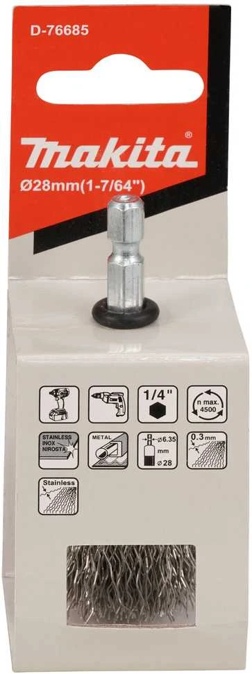 Makita Kūgio formos 28mm, su 1/4'' šešiakampiu antgaliu, Nerūdijantis plienas D-76685
