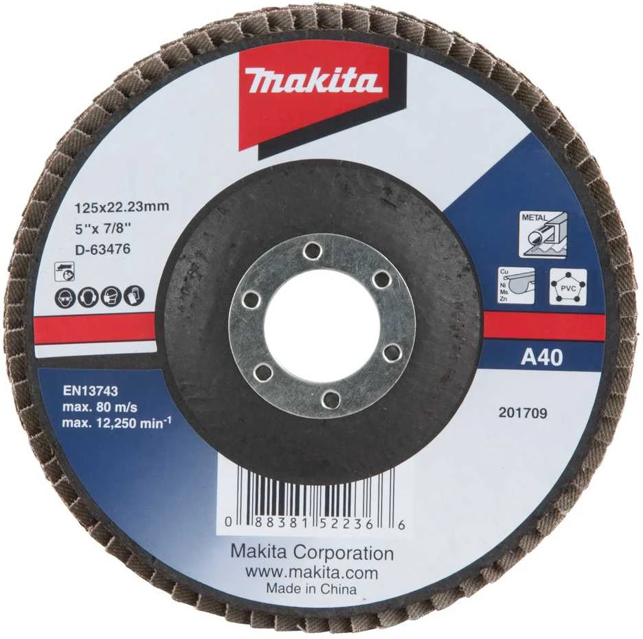 Makita Lapeliniai diskai Economy type 125x22.23 A60 Metalui (10Vnt.) D-63482-10