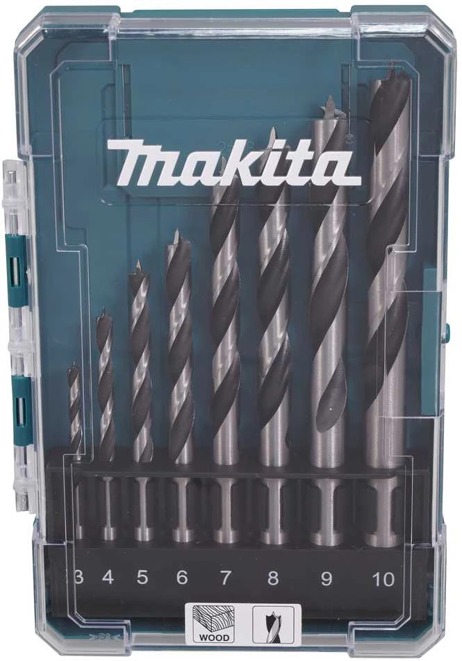 Grąžtas Makita Medžio grąžtų rinkinys 8 dalių. (3,4,5,6,7,8,9,10mm) D-77257