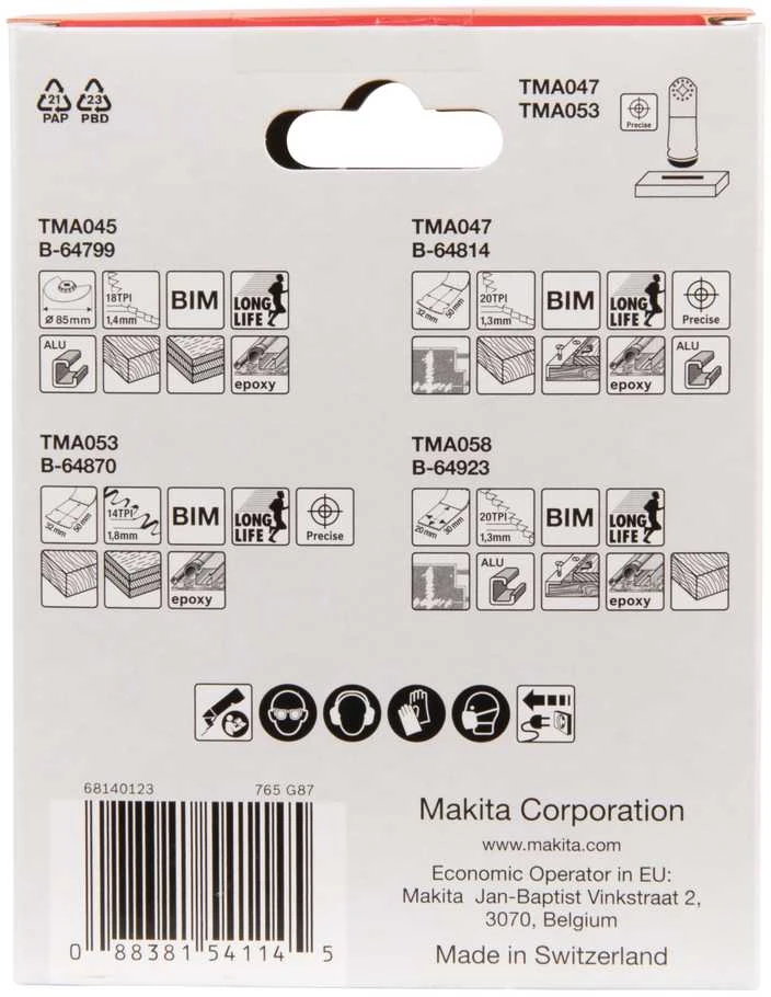 Makita MULTITOOL priedų rinkinys Komplekte B-67480