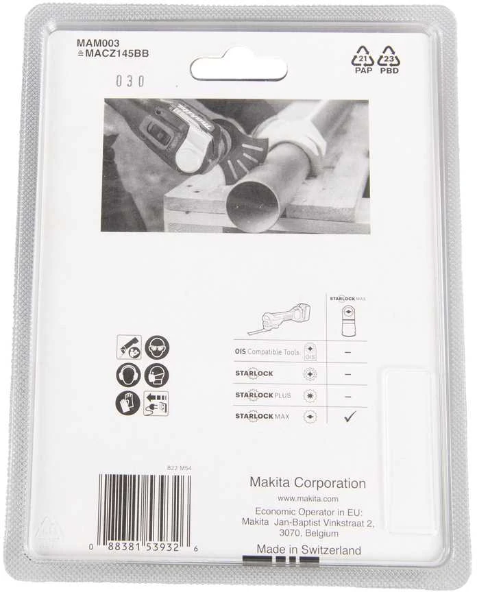 Makita Multitool segmentiniai ašmenys 100mm B-66422 Starlock Max • 15 TPI • BiM • MAM003 • Medžiui, metalui