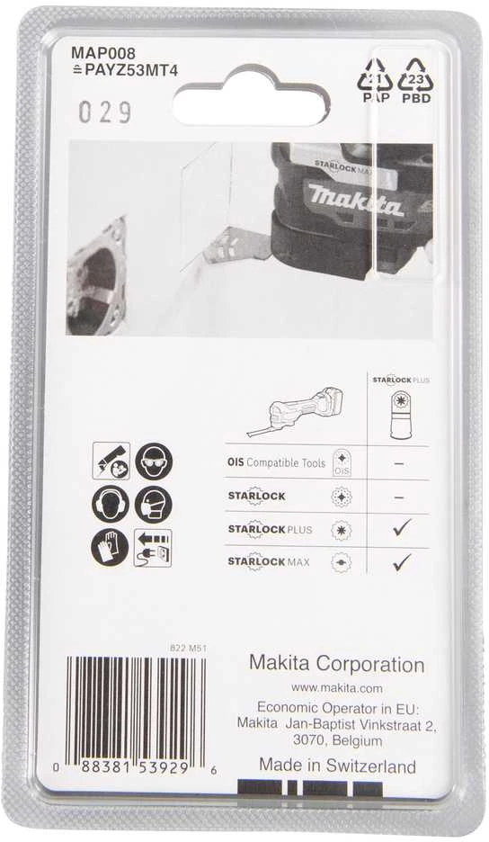 Makita Multitool segmentiniai ašmenys HM 85mm B-66391 Starlock Plus • 40G • TC / HM • MAP008 • epoksidiniam ir akytajam betonui