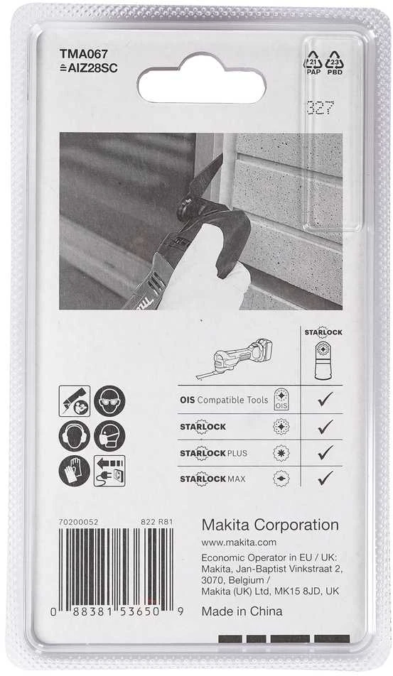 Makita MULTITOOL smailus priedas (langų glaistui, silikono pjovimui) B-65006