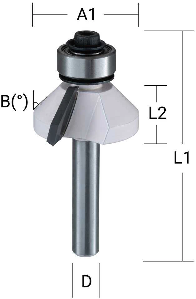 Makita Nuožulų freza"chamfer" 30,2x12,7 mm/ 54,7mm, 8mm Kotelio skersmuo D-68719