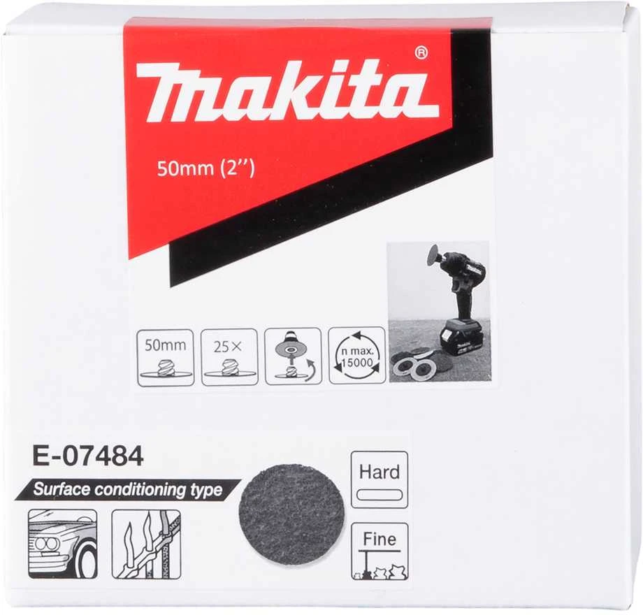Makita Paviršiaus paruošimo padas 50mm, kietas, švelnus, 25vnt/kompl. E-07484 Modelis DPV300, PV301D