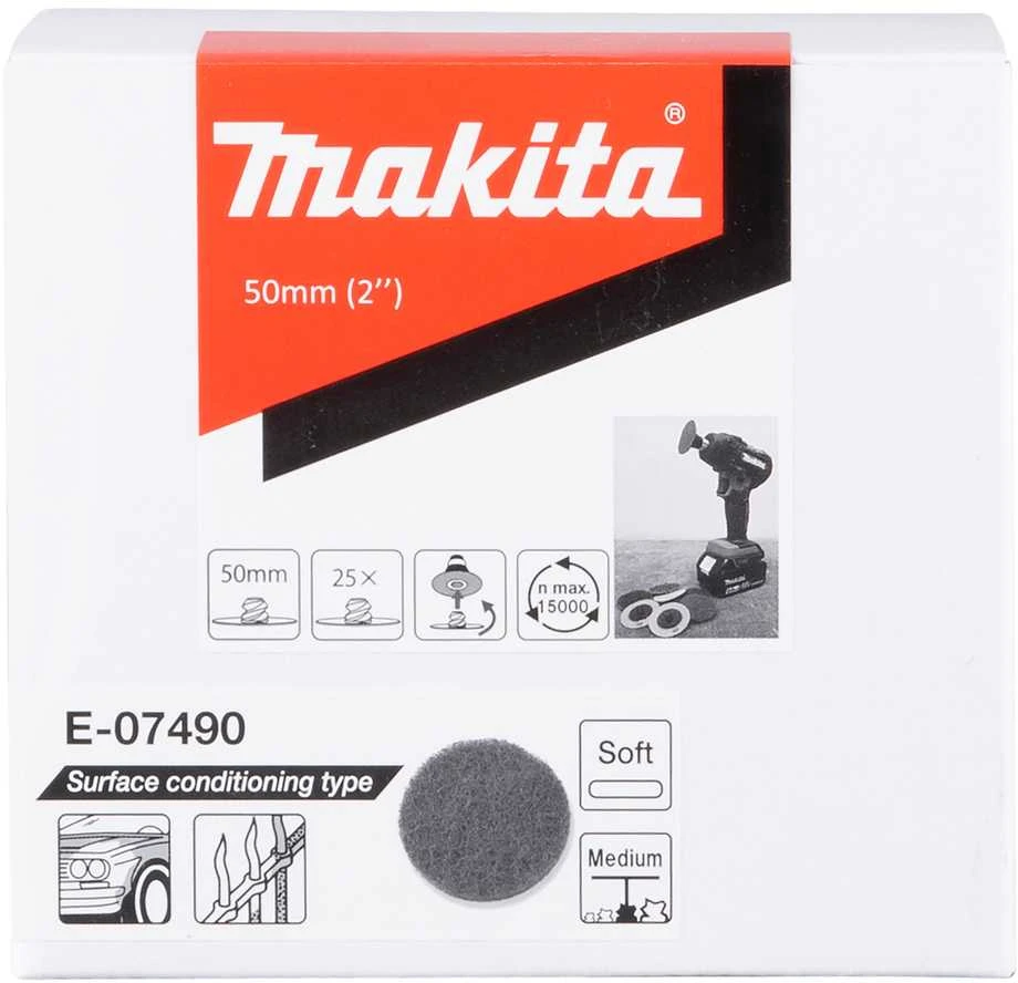 Makita Paviršiaus paruošimo padas 50mm, vidutinio minkštumo, 25vnt/kompl. E-07490 Modelis DPV300, PV301D