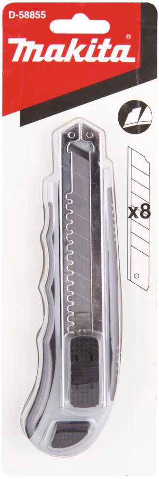 Peilis laužomomis geležtėmis 18 mm + 8 vnt. geležčių MAKITA D-58855