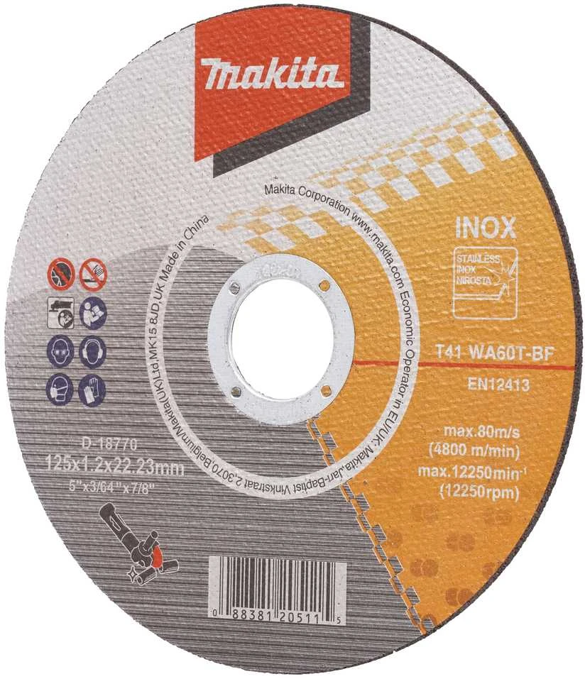 Pjovimo diskas Makita ner. metalui WA 60 T, 125x1.2x22.23