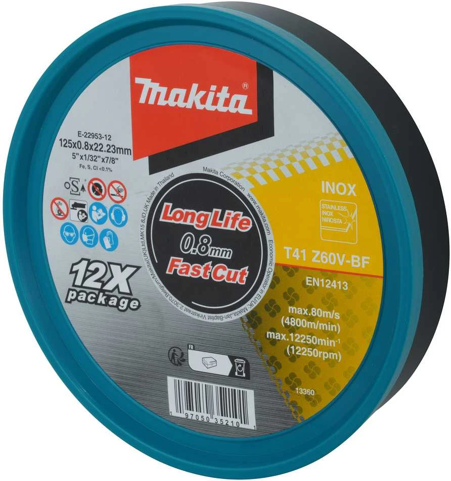 Makita Pjovimo diskas 125X0.8mm, Z60V-BF, Inox (12Vnt.) E-22953-12