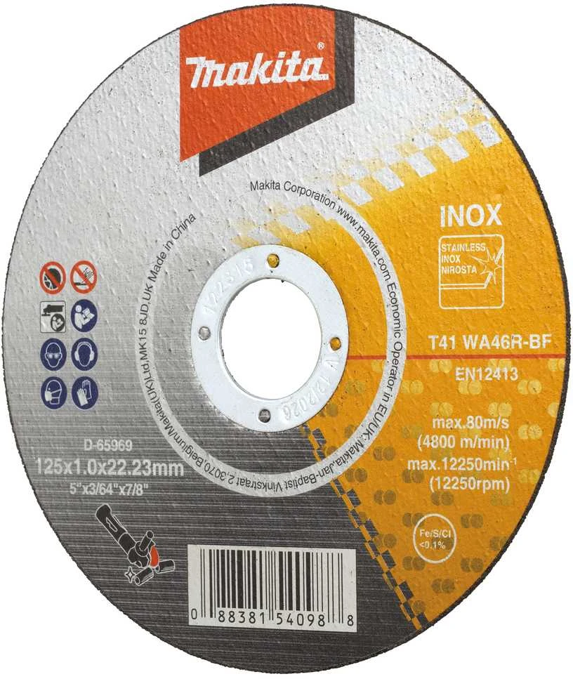 Makita Pjovimo diskas 125x1.0mm, WA46R-BF RST (12Vnt.) D-65969-12