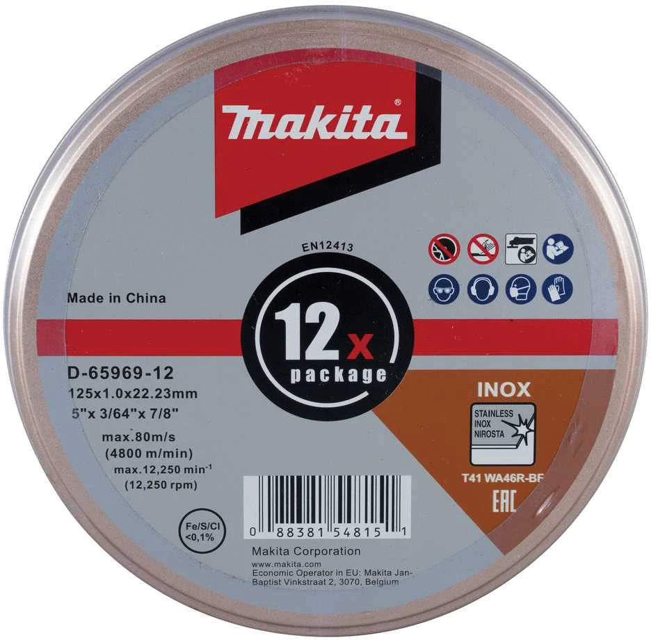 Makita Pjovimo diskas 125x1.0mm, WA46R-BF RST (12Vnt.) D-65969-12
