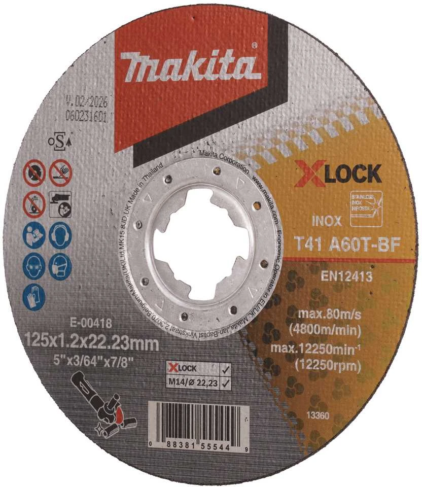 Makita Pjovimo diskas 125X1,2MM, X-LOCK (A60T), INOX E-00418