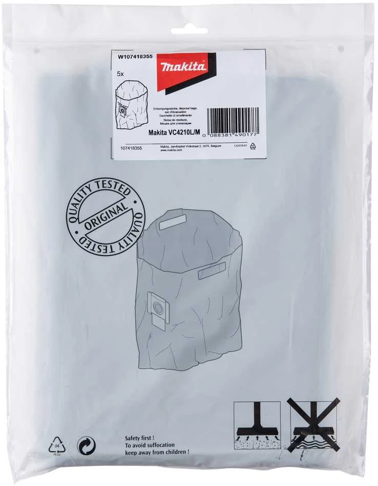 Makita Plastikinis dulkių maišas (5Vnt.) VC4210L/M W107418355