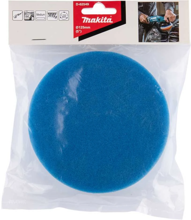Makita Poliravimo kempinė 125MM FLAT, MEDIUM D-62549
