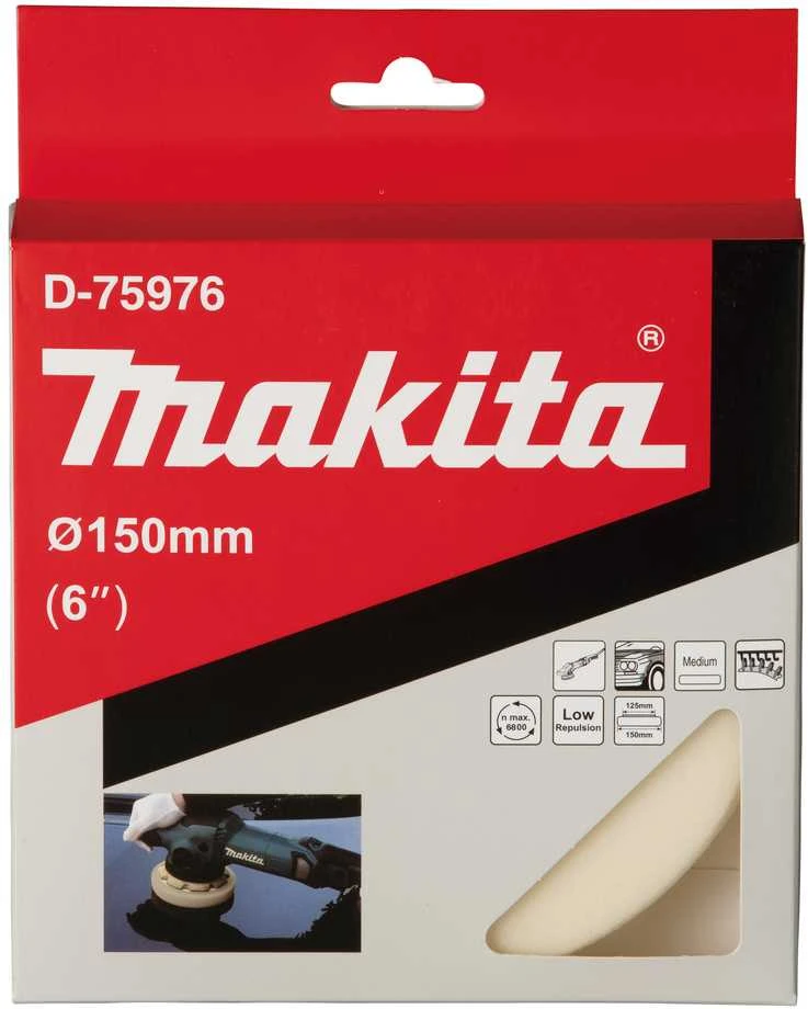 Makita Poliravimo kempinė 150MM FLAT, MEDIUM D-75976