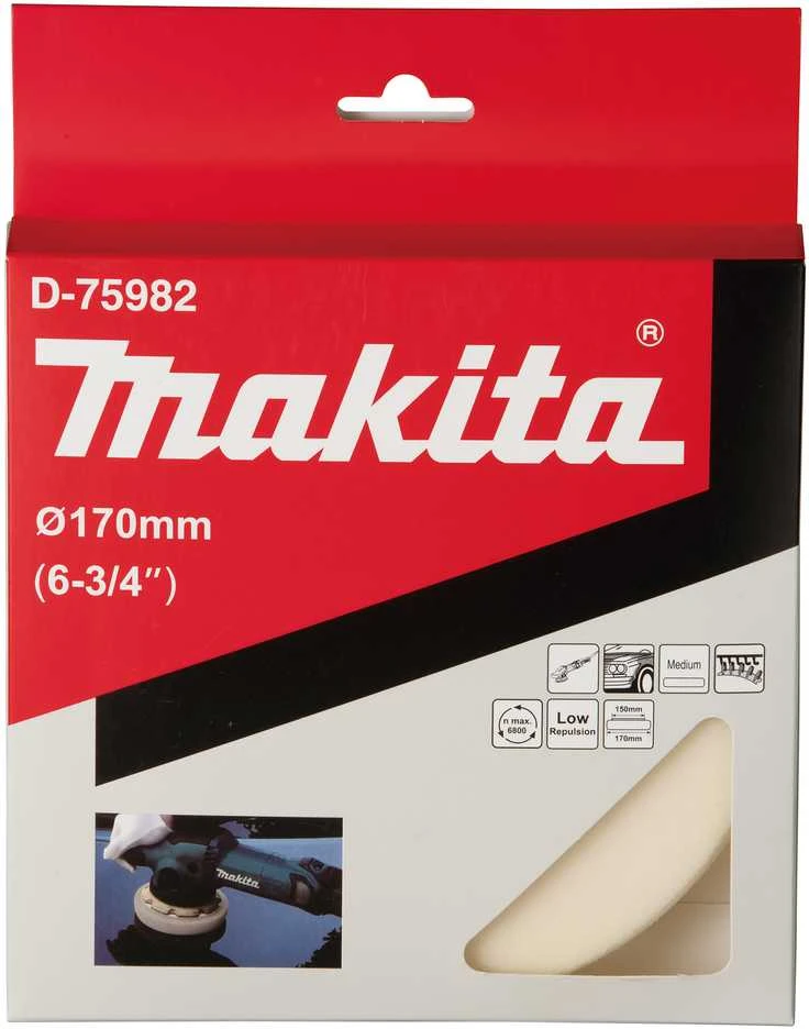 Makita Poliravimo kempinė 170MM FLAT, MEDIUM D-75982