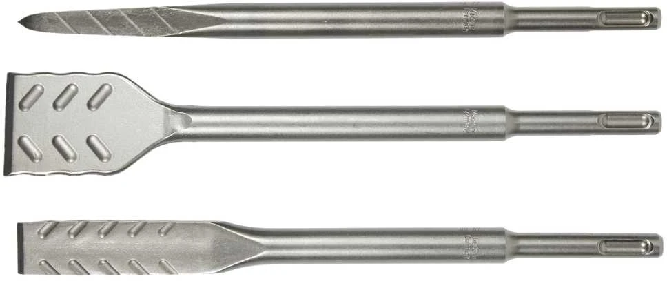 Makita Premium kaltų komplektas, SDS-PLUS E-20220 Smailas kaltas 250 (1 vnt) Plokščias kaltas 250x20 (1 vnt) Plokščias kaltas 250x40 (1 vnt)