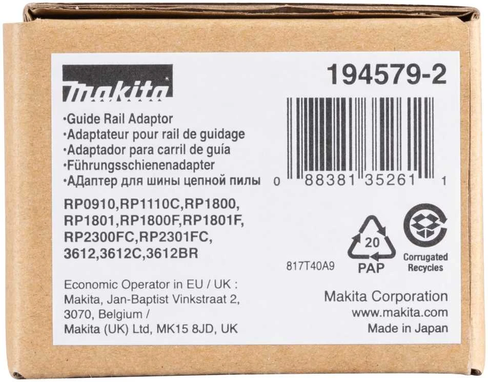 Makita Priedas liniuotei RP1110C, RP0900, RP2300FC, RT0700, RT0702, DRT50 194579-2