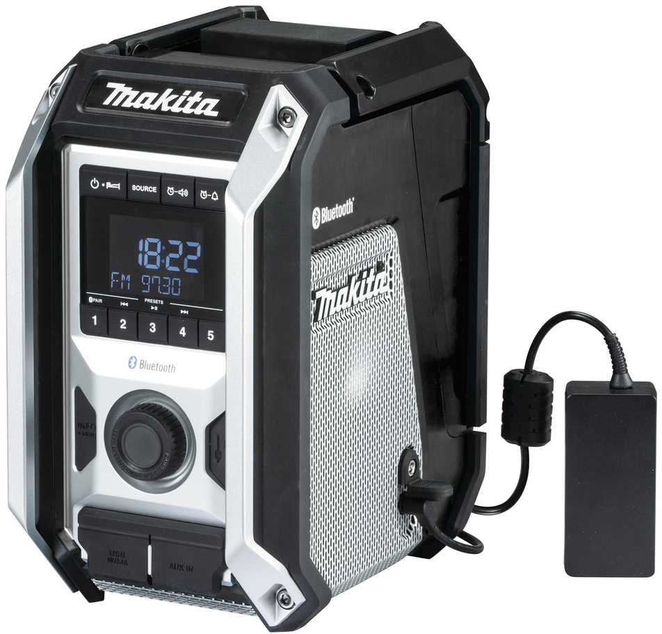 Radijas Makita DMR114B (su Bluetooth, USB, MP3 jungtimis, sub-woofer)