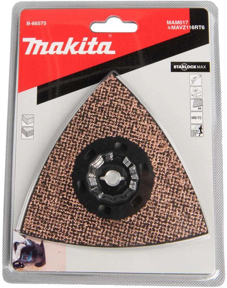 Makita RIFF šlifavimo plokštė 116mm B-66575 Starlock Max • 60G • TC / HM RIFF • MAM017 • medienos