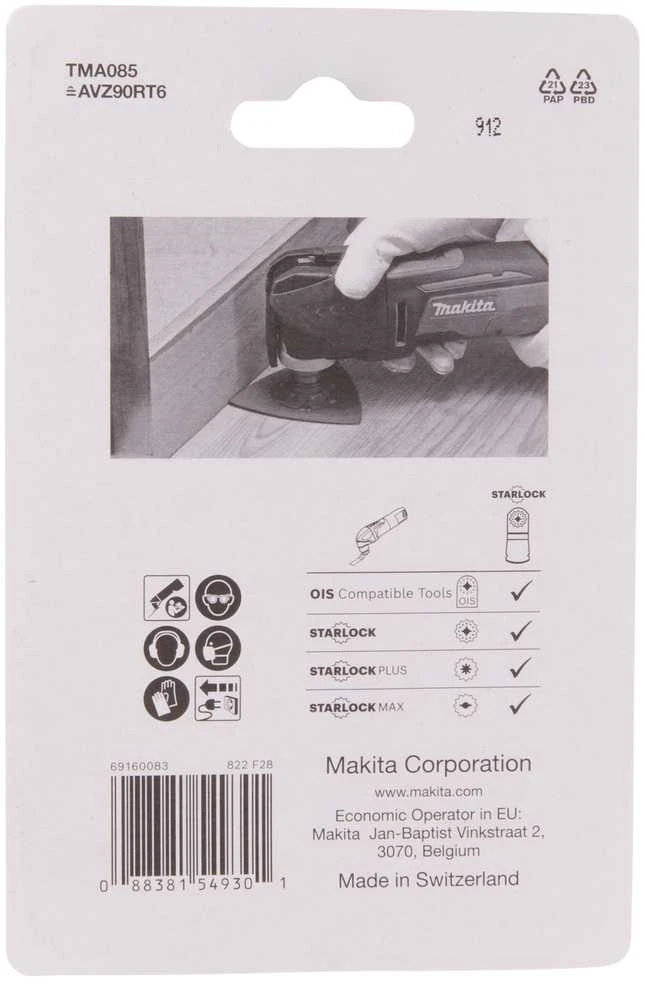 Makita RIFF šlifavimo plokštė 90 TMA085, TC/HM GRIT #60, STARLOCK B-69814