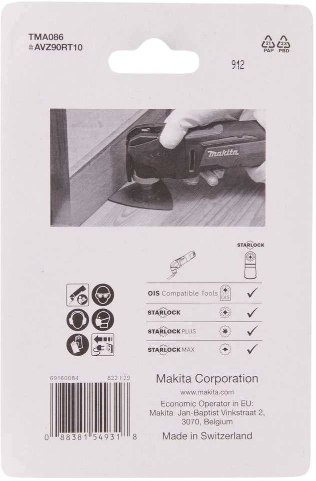 Grąžtas Makita RIFF šlifavimo plokštė 90 TMA086, TC/HM GRIT #100, STARLOCK B-69820