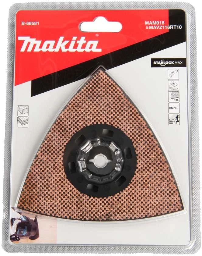 Makita RIFF šlifavimo plokštė116mm B-66581 Starlock Max • 100G • TC / HM RIFF • MAM018 • medienos