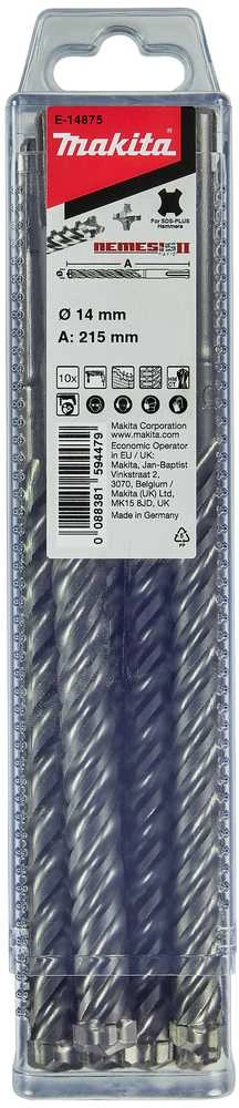Makita SDS-PLUS Grąžtas 14x150/215mmNEMESIS 2 (10-vnt) E-14875