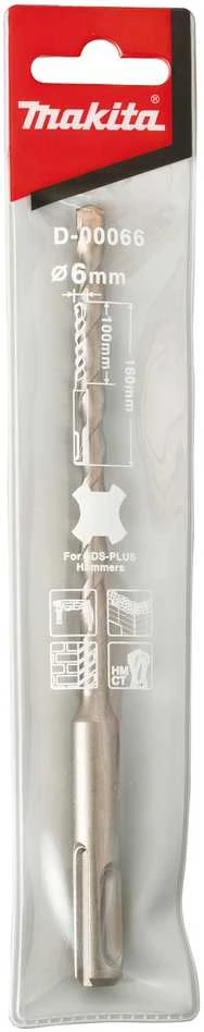 Makita SDS-PLUS Grąžtas 6x160mm STANDARD D-00066