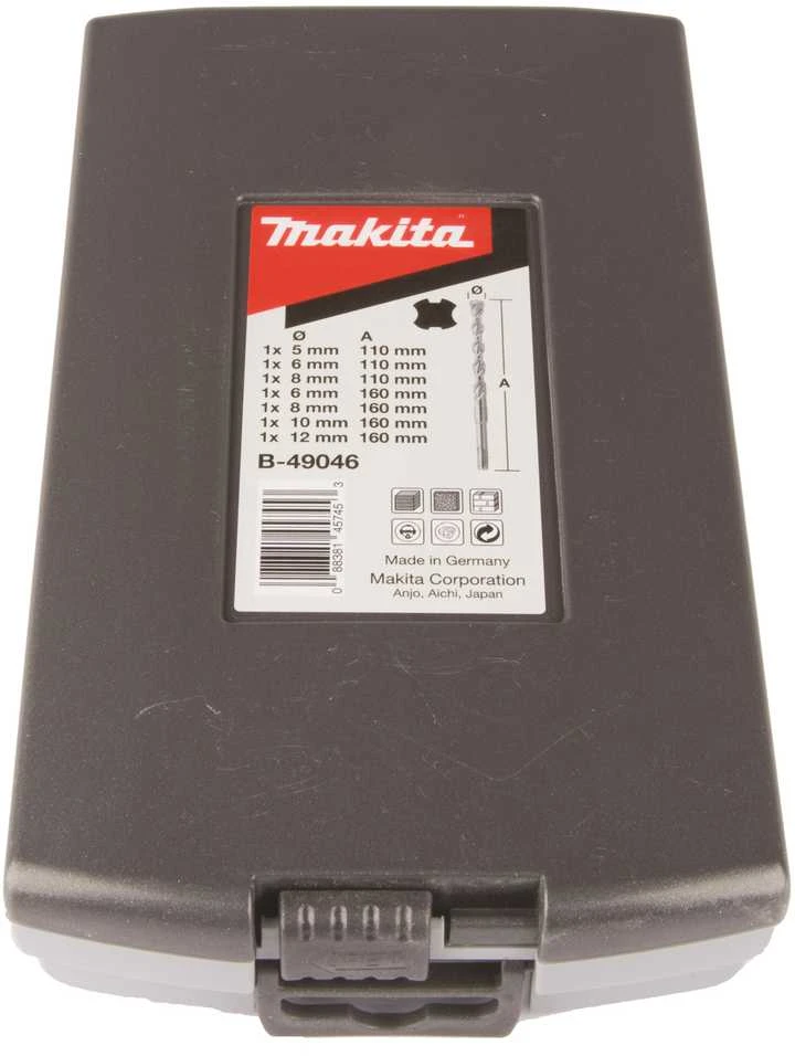Makita B-49046 SDS+ Grąžtų betonui komplektas ( 5x110, 6x110, 6x160, 8x110, 8x160, 10x160, 12x160)