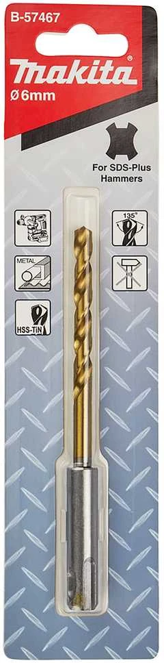 Makita SDS-PLUS HSS grąžtas metalui 6.0mm B-57467
