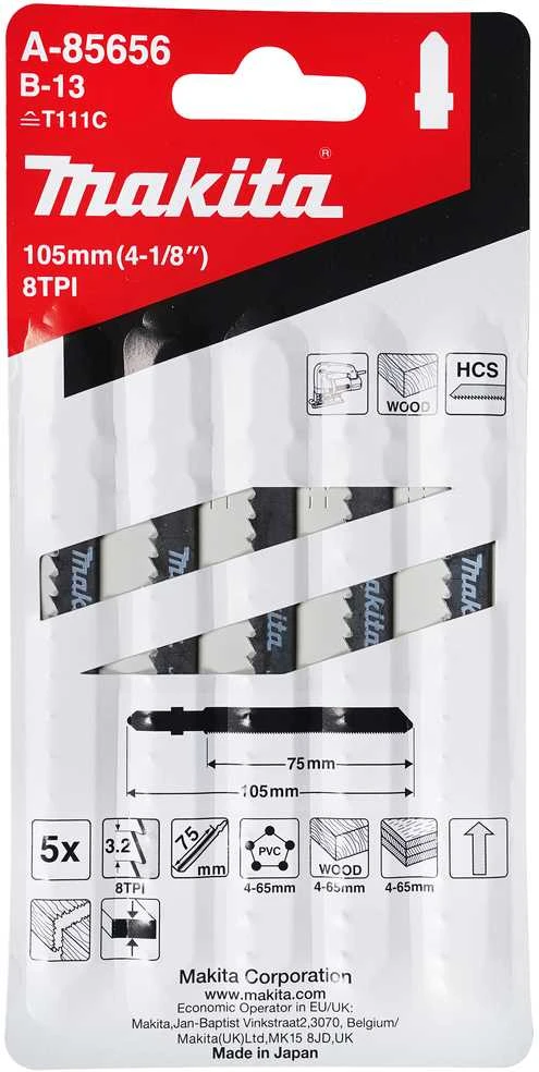 Makita Siaurapjūklio pjūkleliai B-13 (T111C) 80MM 5Vnt. A-85656