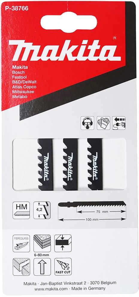 Makita Siaurapjūklio pjūkleliai T141TC 75MM. 3Vnt. org. stiklui, gipso plokštei P-38766