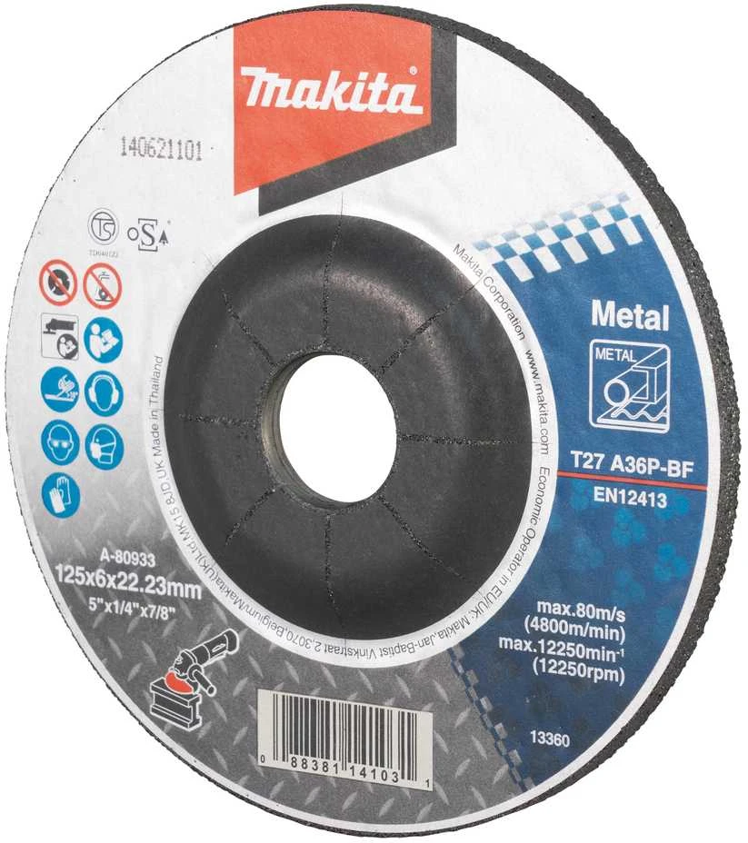 Makita Šlifavimo diskas 125X6 Metalui A-80933