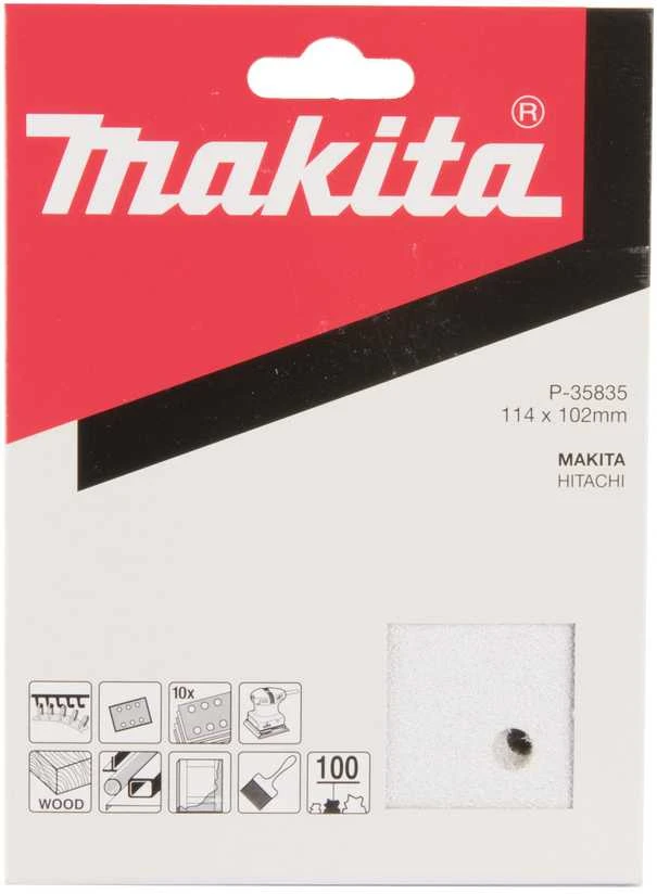 Makita Šlifavimo popierius 114X102 K100(10Vnt.) BO4555 kibusis P-35835