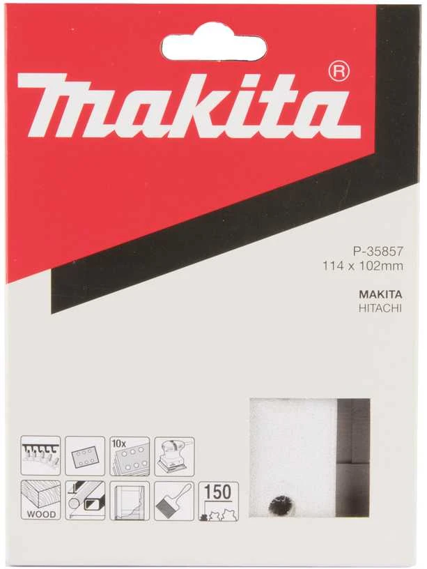 Makita Šlifavimo popierius 114X102 K150(10Vnt.) BO4555 kibusis P-35857