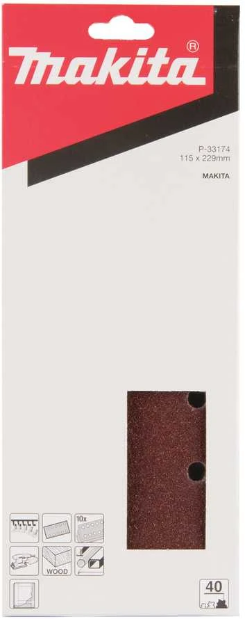 Makita Šlifavimo popierius 115X229 K40 (10Vnt.) 9046 BO4900V kibusis P-33174