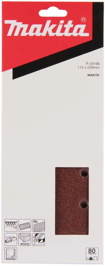 Makita Šlifavimo popierius 115X229 K80 (10Vnt.) 9046 BO4900V kibusis P-33196
