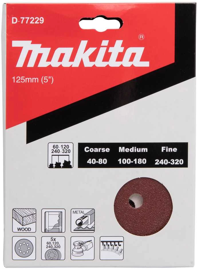 Makita Šlifavimo popierius 125 mm (20 vnt.) D-77229