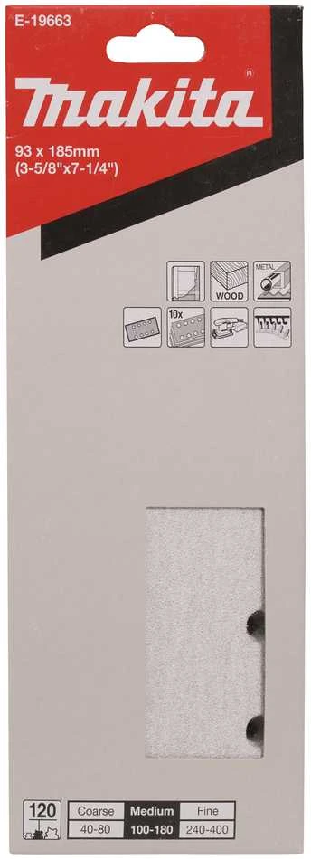 Makita Šlifavimo popierius (93 mm x 185 mm), A120 E-19663