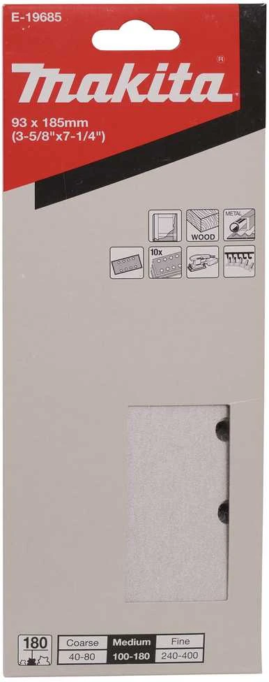 Makita Šlifavimo popierius (93 mm x 185 mm), A180 E-19685