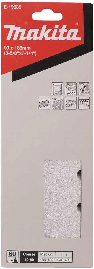 Makita Šlifavimo popierius (93 mm x 185 mm), A60 E-19635