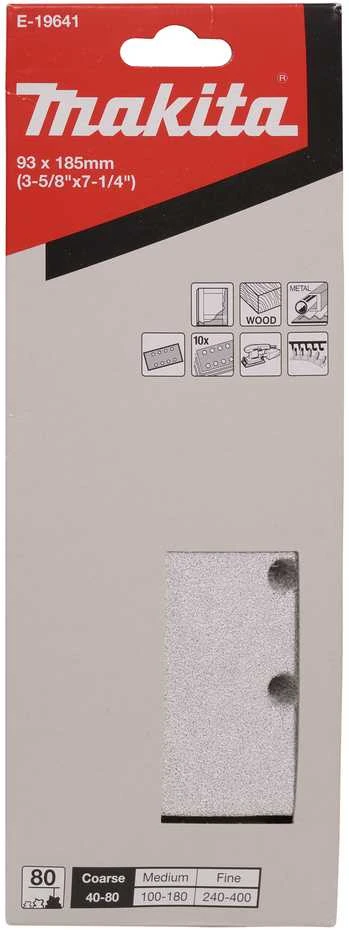 Makita Šlifavimo popierius (93 mm x 185 mm), A80 E-19641