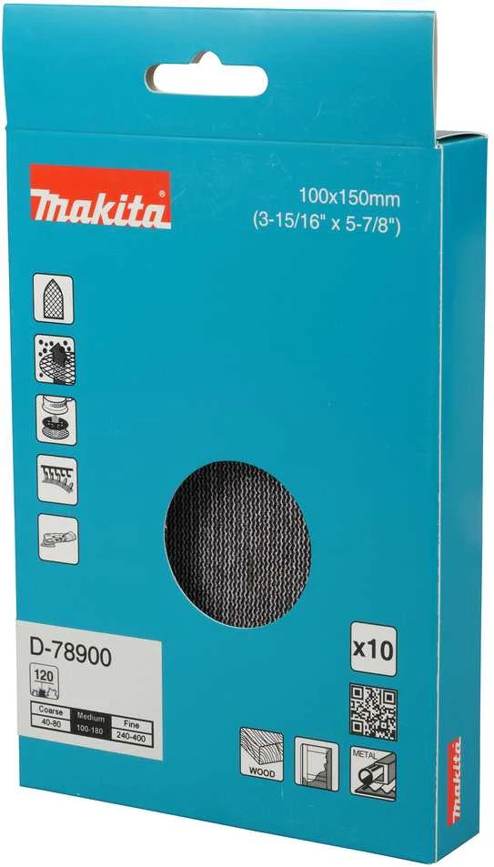 Makita Šlifavimo tinklelis 100x150mm A120 (10Vnt.) D-78900 BO006CG