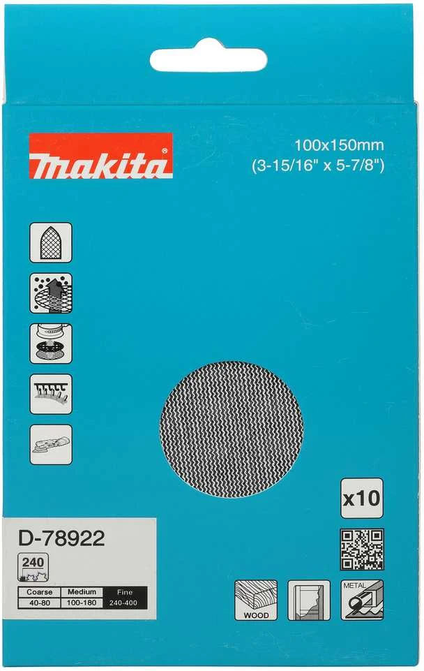 Makita Šlifavimo tinklelis 100x150mm A240 (10Vnt.) D-78922 BO006CG