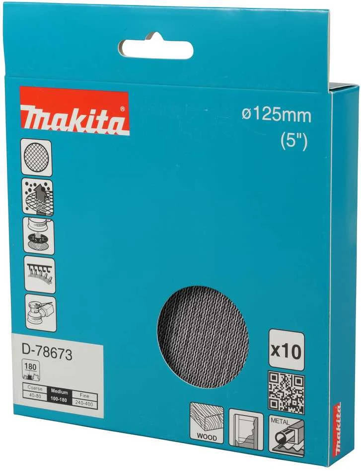 Makita Šlifavimo tinklelis φ125mm A180 (10Vnt.) D-78673