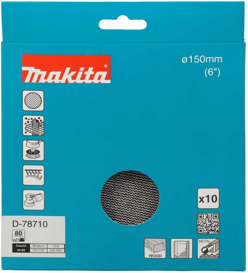 Makita Šlifavimo tinklelis φ150mm A80 (10Vnt.) D-78710