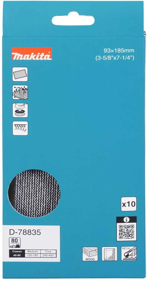 Makita Šlifavimo tinklelis 93x185mm A80, (10vnt.), BO007CG D-78835