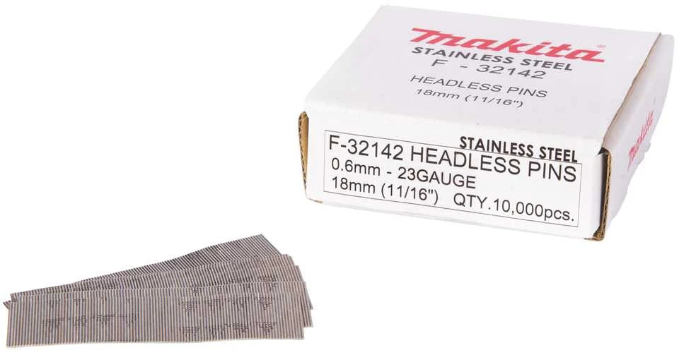 Makita Smeigės 0,6X18MM, INOX P18S, 10.000 Vnt. F-32142 Smeigės 0,6X18MM, INOX P18S, 10.000 Vnt. RST, BTP350, AF5000HP